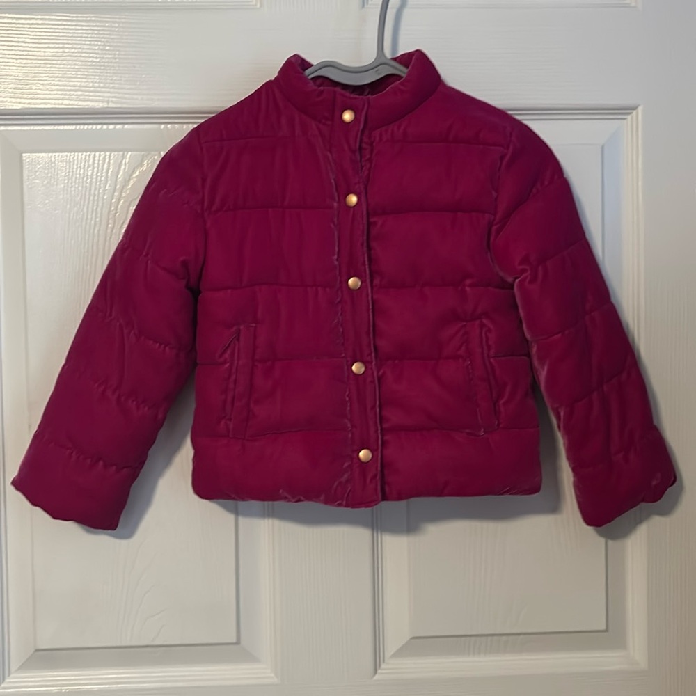 Janie and Jack Velvet Puffer Jacket Size: 5 - 6